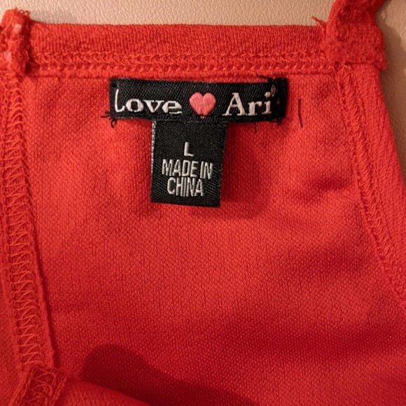 Love Ari Red One-Piece Jumpsuit Wide Legs Romper Size L - Picture 3 of 3